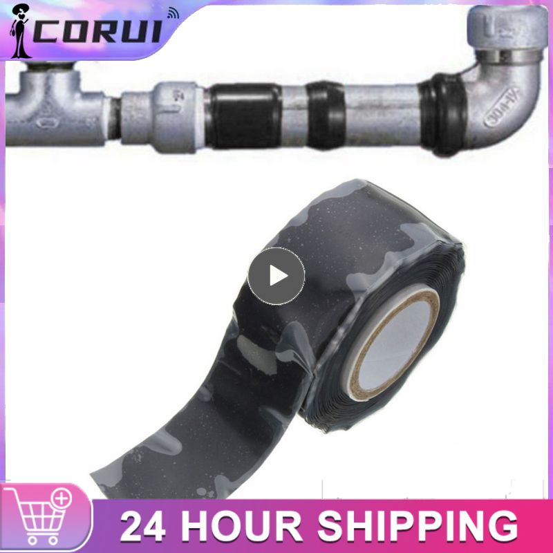 1.5m X 2.5cm Super Strong Fiber Waterproof Tape Stop Leaks Seal Repair Tape Performance Silicone Rubber Belt