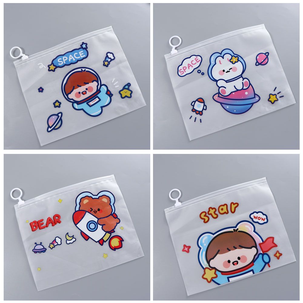 Office Supplies Learning Stationery Document Bag Transparent File Bag File Storage Bag Astronaut File Bag Pencil Case