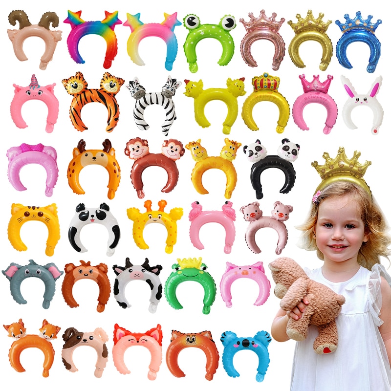 Cute Cartoon Headband Foil Balloons 10pcs Headband Happy Birthday Balloon Children'S Small Gift Balloon Animal Wedding Ball