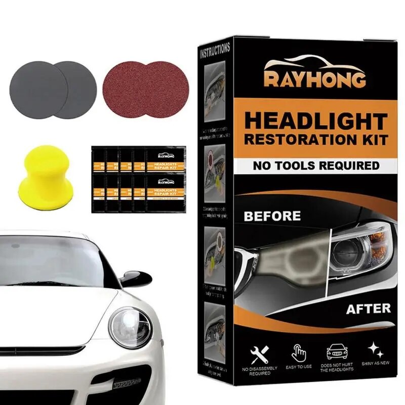 Polishing Kit For Headlights Ceramic Car Headlight Cleaner No Power Tools Required Headlight Repair Kit Polisher For Automobile