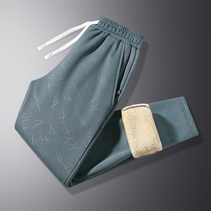 Men's Winter Warm Fleece Pants 2023 Thick Sports Pants Casual Drawstring Jogging Pants High Quality Fashion Warm Cotton Pan
