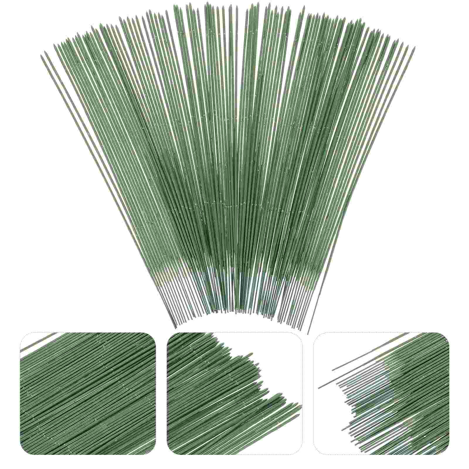 100 Pcs Artificial Flower Wire Rod Wedding Flower Rod For Gardens Decorative Manual Party Plastic Kit