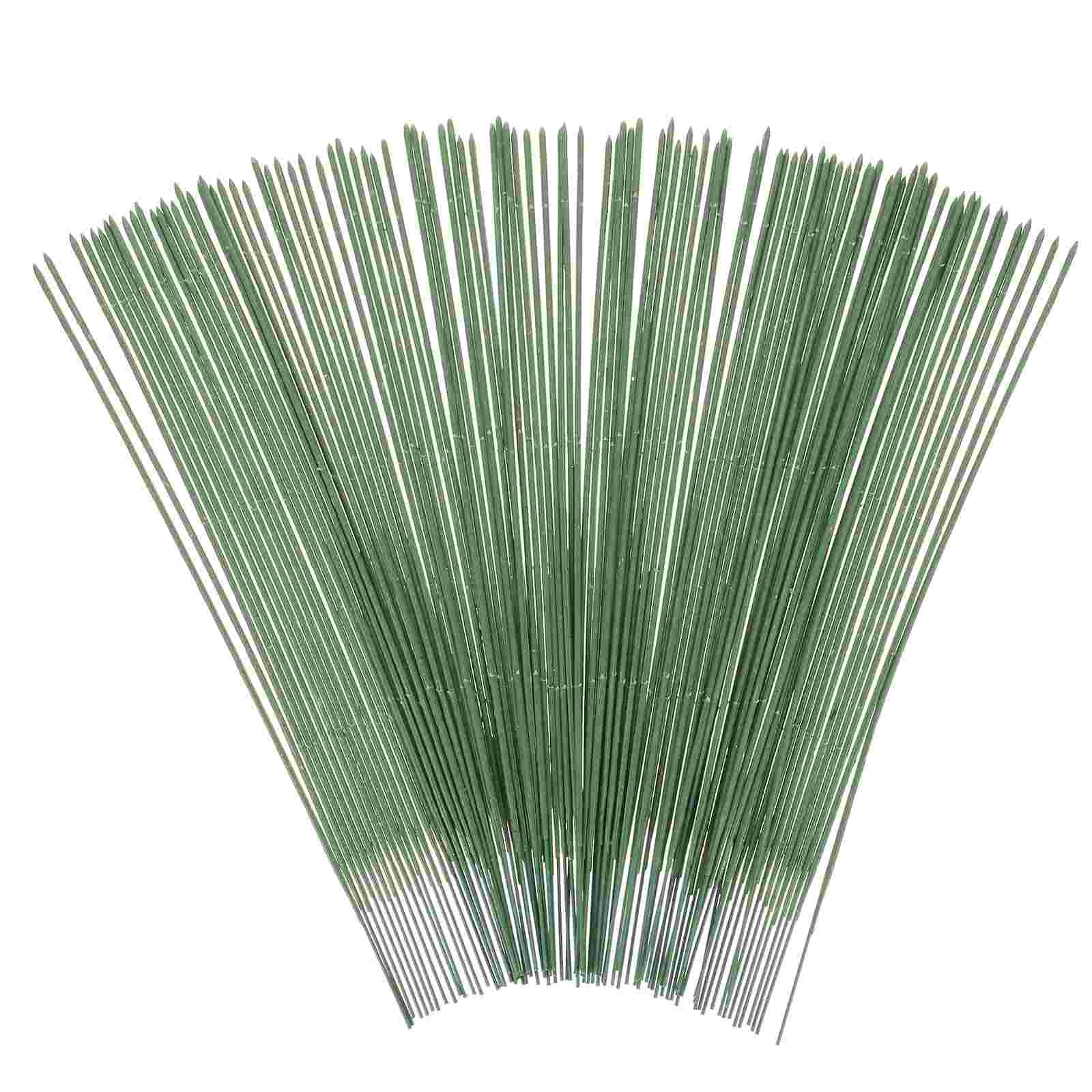 100 Pcs Wedding Bouquet Artificial Flower Wire Rod Fake Stems Plastic Flowers Wedding Floral Decoration Silk