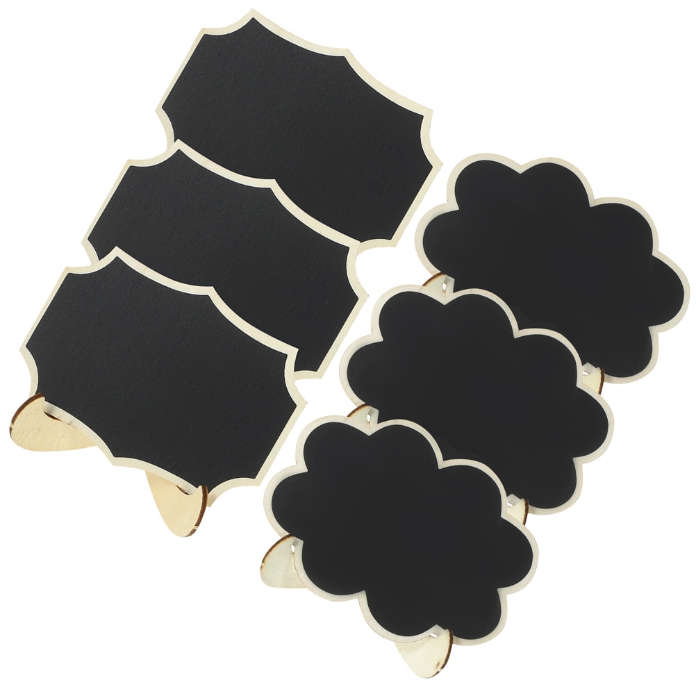 6Pcs Small Letter Boards Announcement Boards Wooden Message Boards Desktop Blackboards