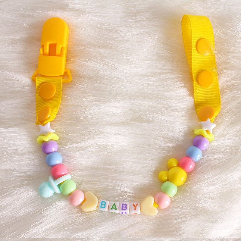 Baby Pacifier Leash Newborns Beads Soother Nippler Chain Newborn Baby Dummy Anti-lost Pacifiers Clips for Teether Nipples Care