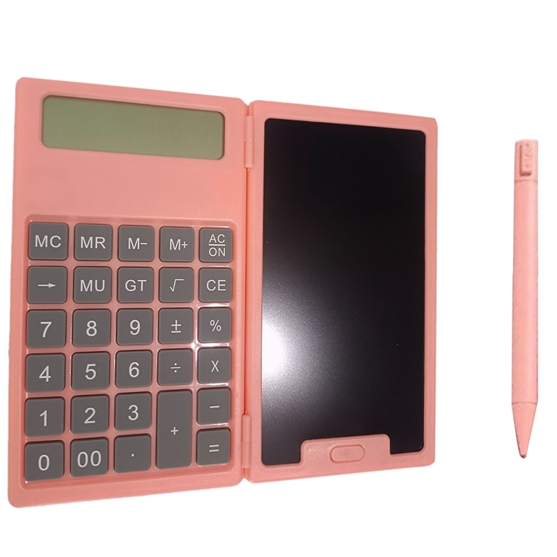 1Set School Season Scientific Calculator Folding Tablet Business Office Portable Tablet Calculator Tablet ,Pink