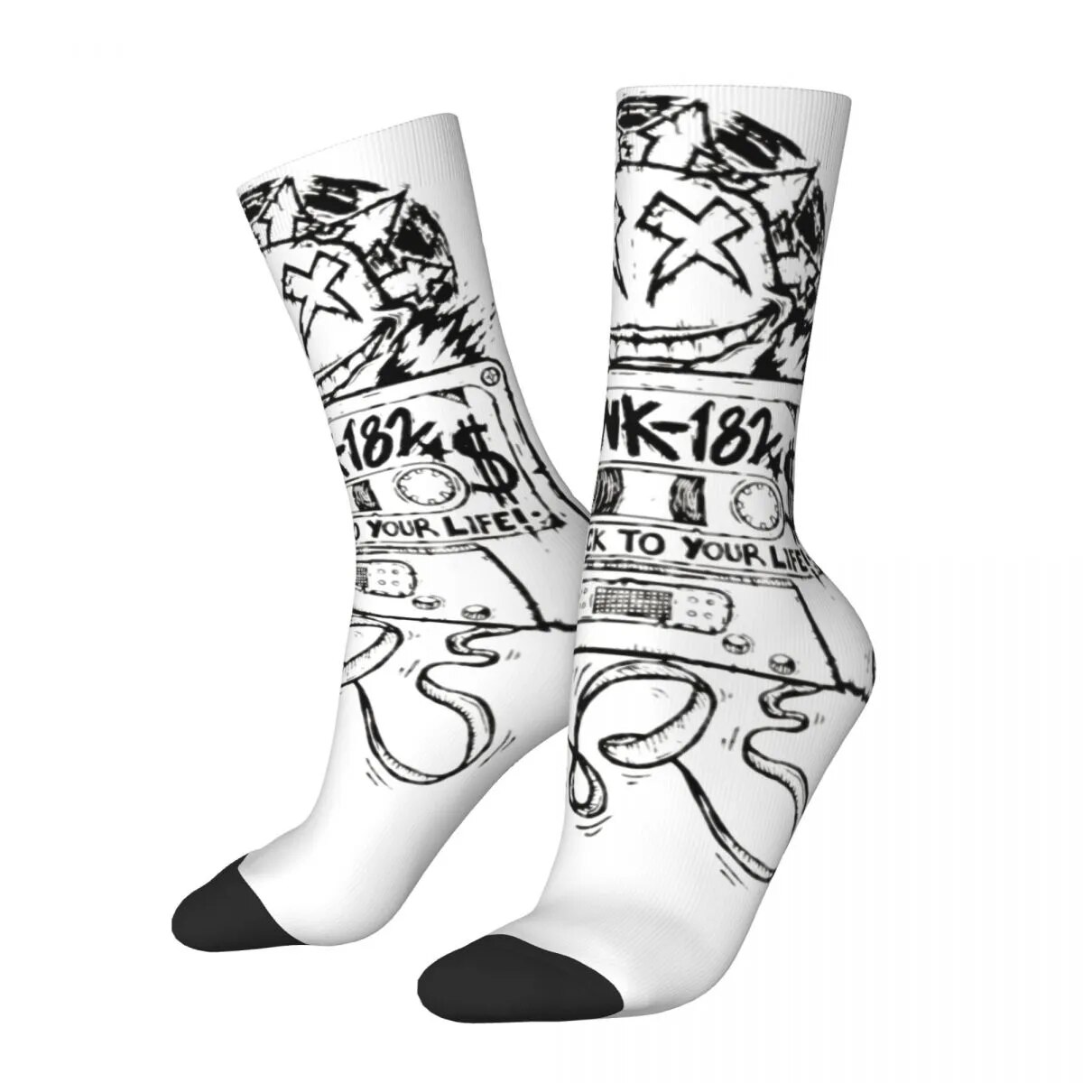 Cozy Male Socks Blink-182 Rock Band Accessories Comfortable Punk High Quality Dress Socks All Seasons