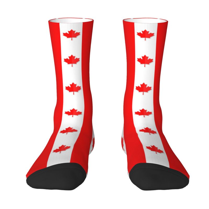 Fashion Men's Flag Of Canada Dress Socks Unisex Warm Breathbale 3D Print Canadian Pride Crew Socks