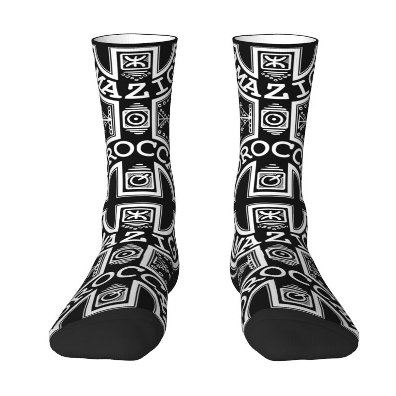 Kawaii Amazigh Moroccan Motifs Socks Men Women Warm 3D Print Berber Kabyle Tamazight Sports Basketball Socks