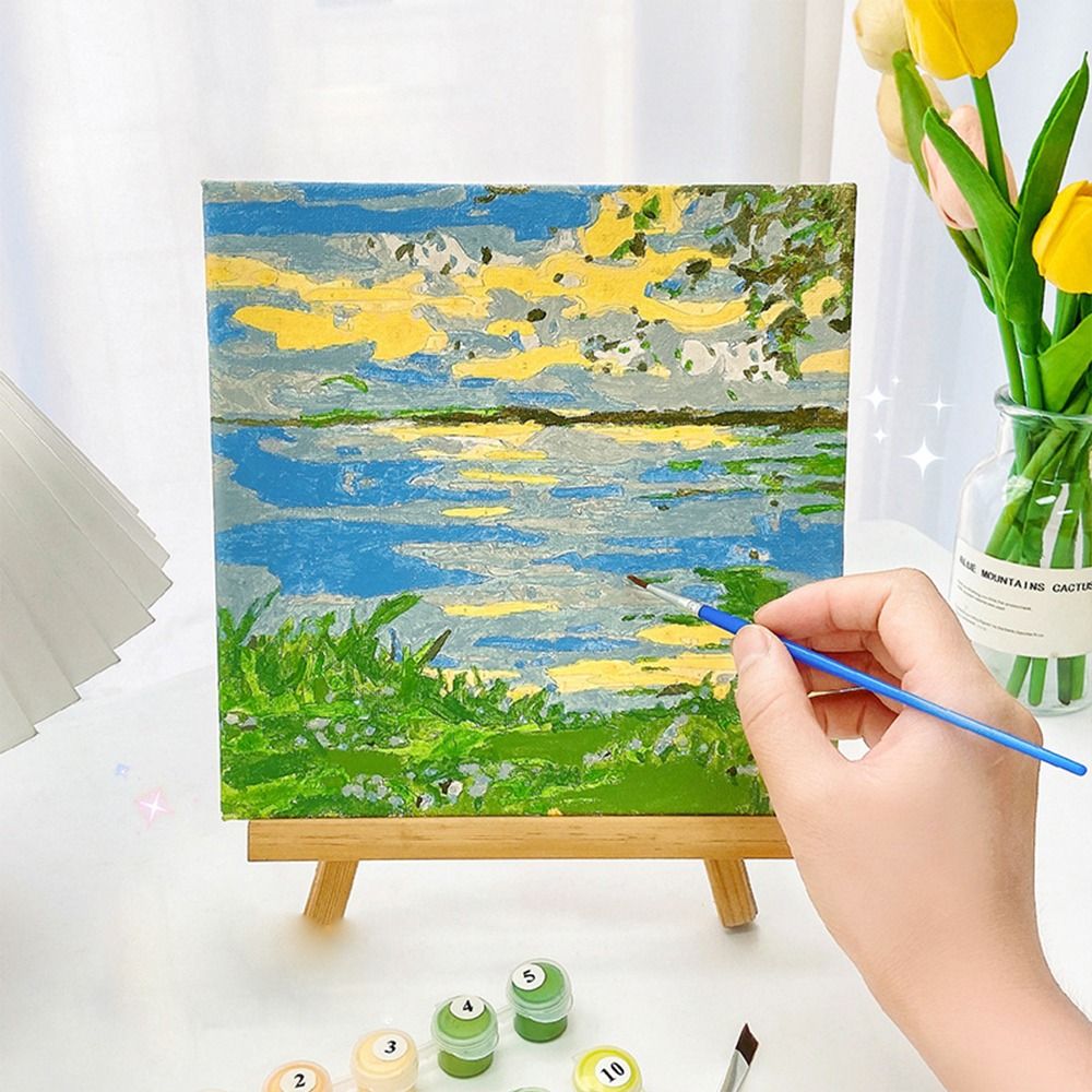 Paint by Number Flower Home Decoration Handpainted Crafts DIY Oil Painting Kits Painting Supplies Blank Coloring Kits