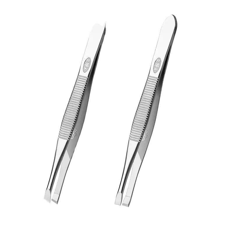 Eyebrow Hair Tweezers Professional Eyebrow Hair Removal Tweezer Flat Tip Tool Stainless Steel Convenient Small Tool TSLM1