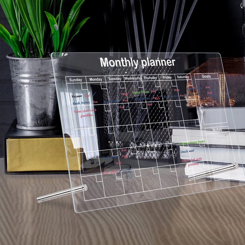 1 Set Acrylic Memo Writing Board with Pen Transparent Acrylic Message Writing Board