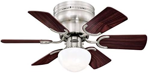 7230700 Petite Indoor Ceiling Fan with Light, 30 Inch, Brushed Nickel