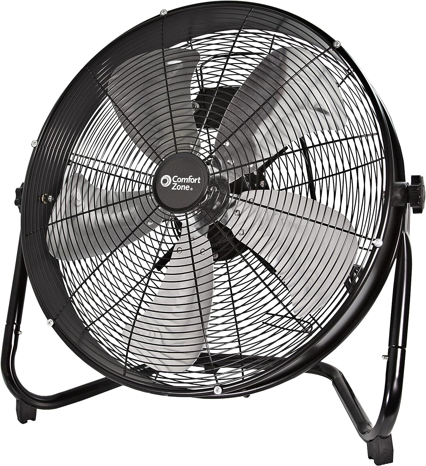 Zone CZHV20S 20u201D 3-Speed High-Velocity Slim Industrial Drum Fan, All-Metal Construction, 180-Degree Adjustable Tilt, Large