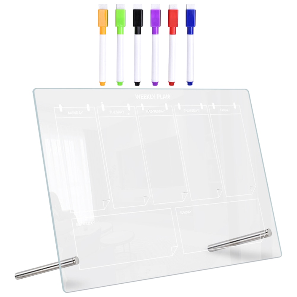 1 Set Acrylic Memo Writing Board with Pen Transparent Acrylic Message Writing Board