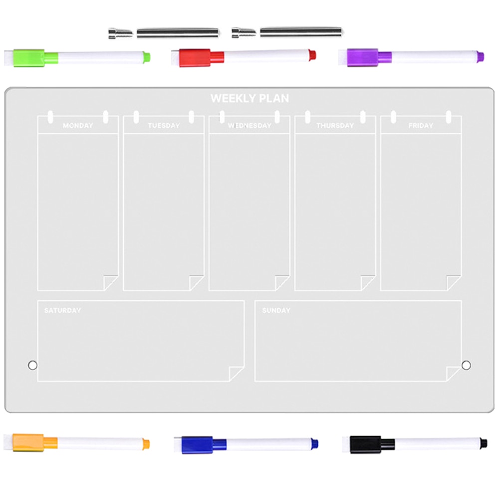 1 Set Transparent Acrylic Memo Board Message Board Multi-functional Memo Board