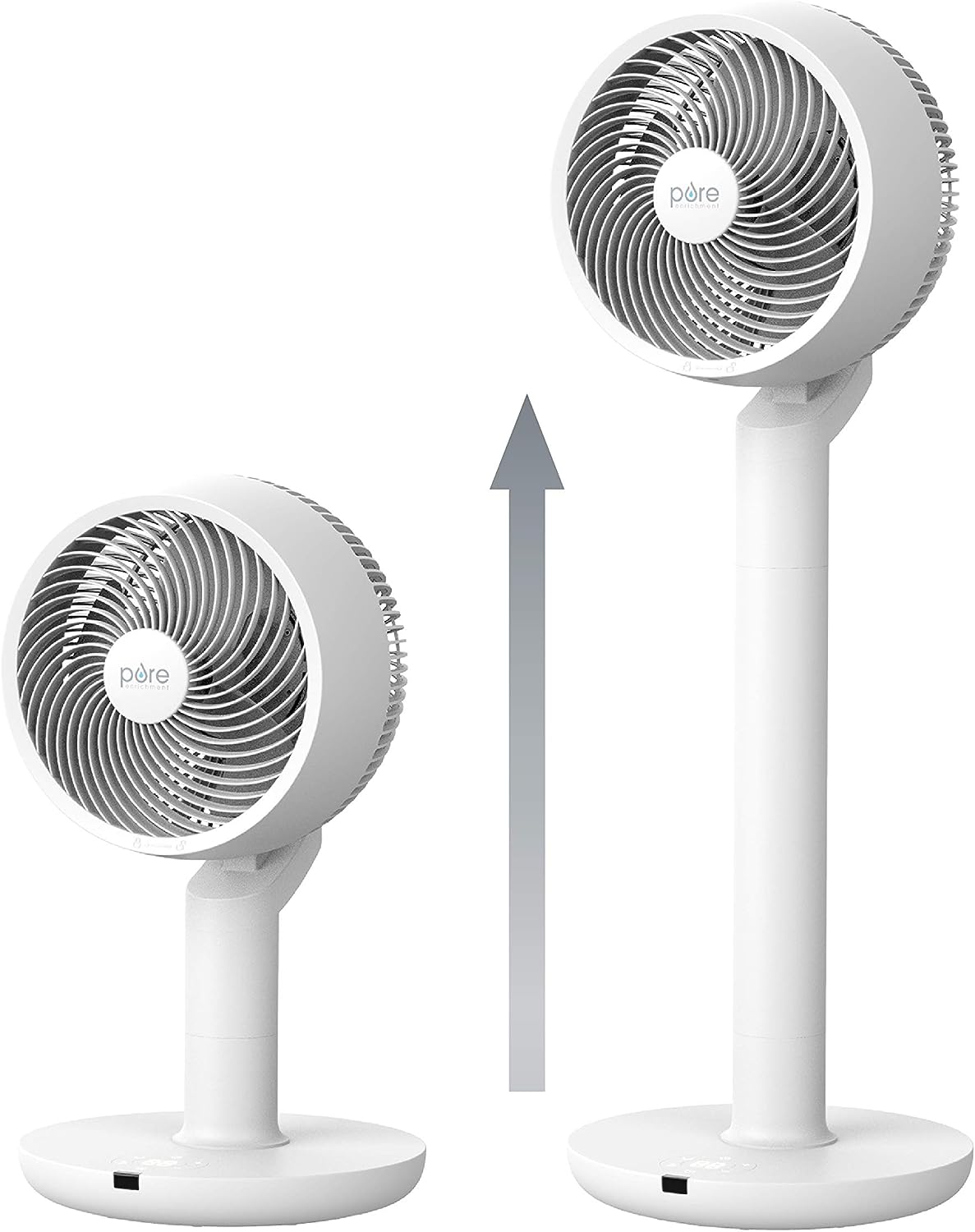 2-in-1 Circulating Floor & Desk Fan - 24 Fan Speeds, Vertical and Horizontal Oscillation, Optional Remote Control Operation,