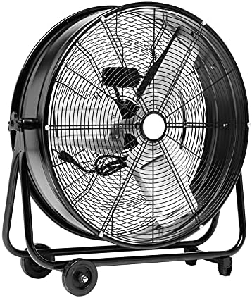 Black 2-Speed Rotating 24-Inch Drum Fan