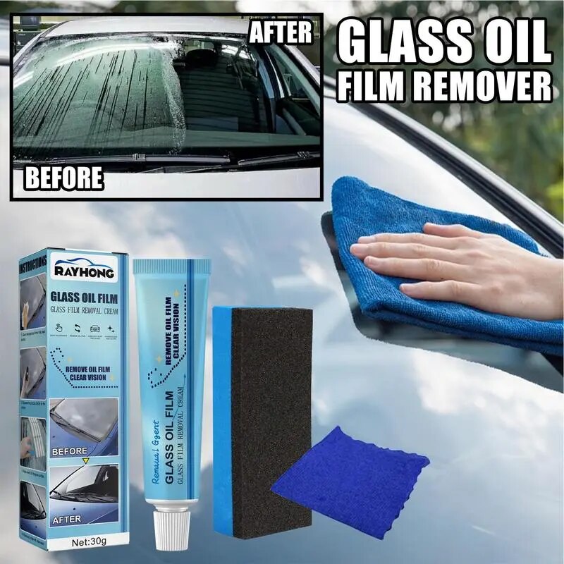Oil Film Remover Car Glass Polishing Degreaser Cleaner Oil Film Clean Removing Paste Auto Windshield Car Window Cleaner 30g