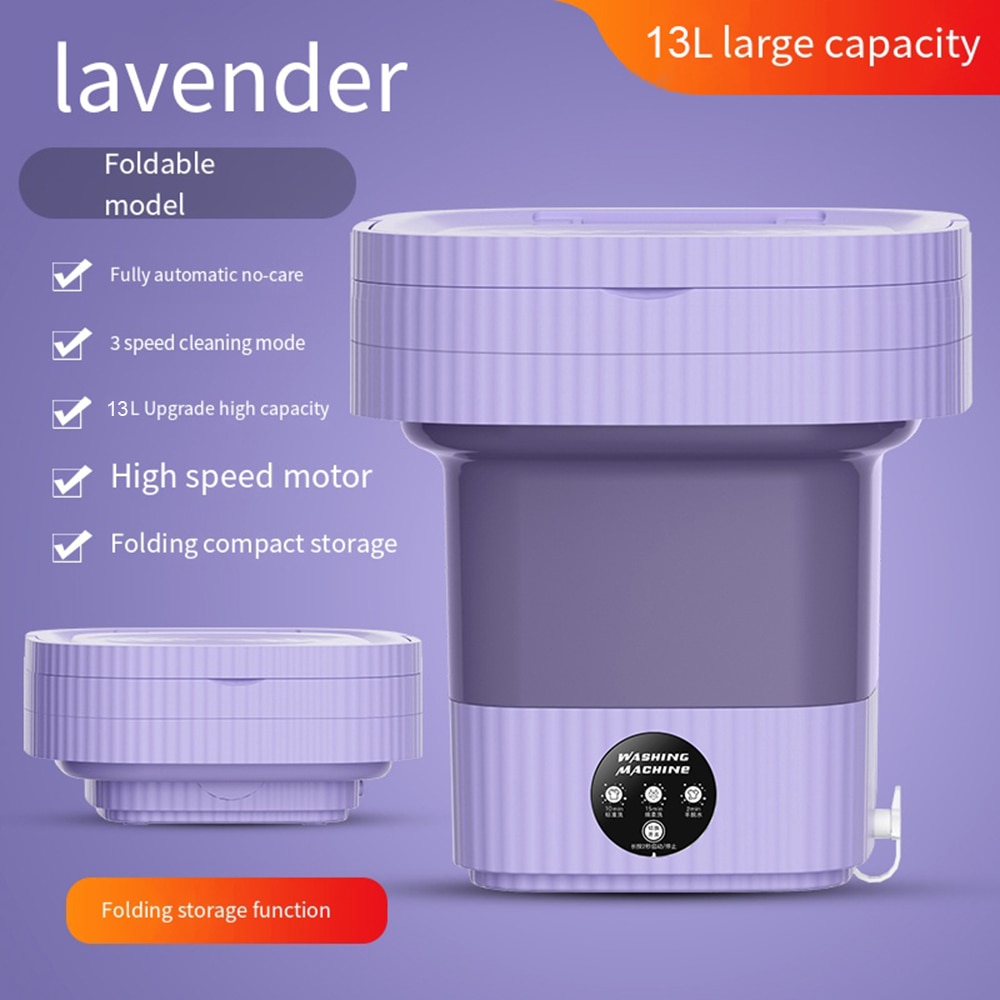 13L Large Folding Washing Machines Portable With Dryer Bucket For Clothes Travel Home Sock Underwear Mini Washer UK AU 110V 220V
