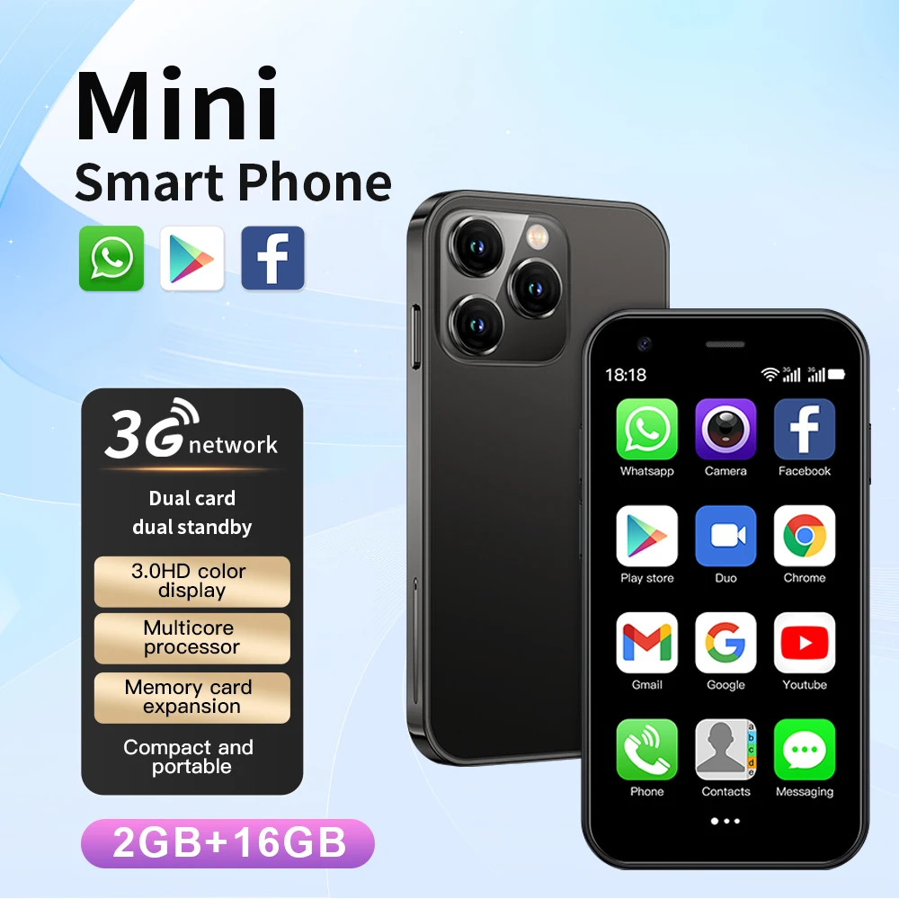 SERVO 15SE Small Smartphone 2 SIM WCDMA Android 8.1 RAM 2GB ROM 16GB GPS WIFI 3.0" Screen Mini Portable Mobile Phone Cheap 