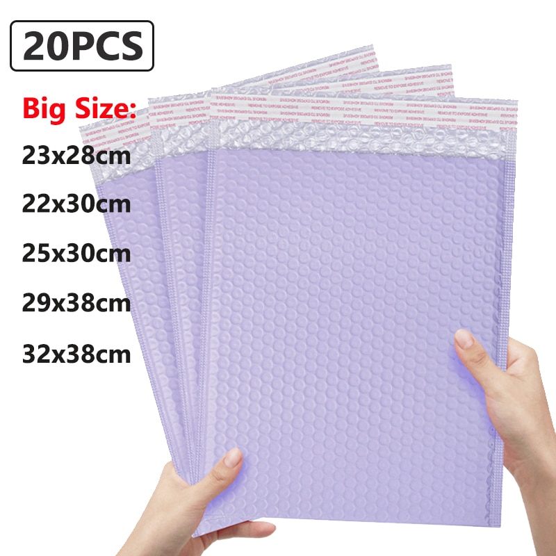 20PCS Bubble Mailers Wholesale Purple Padded Envelope for Packaging Mailing Gift Self Seal Shipping Bags Padding Envelope Bag