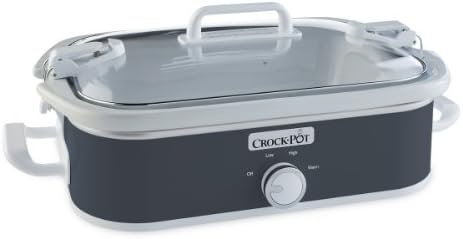 3.5 Quart Casserole Manual Slow Cooker and Food Warmer, Charcoal