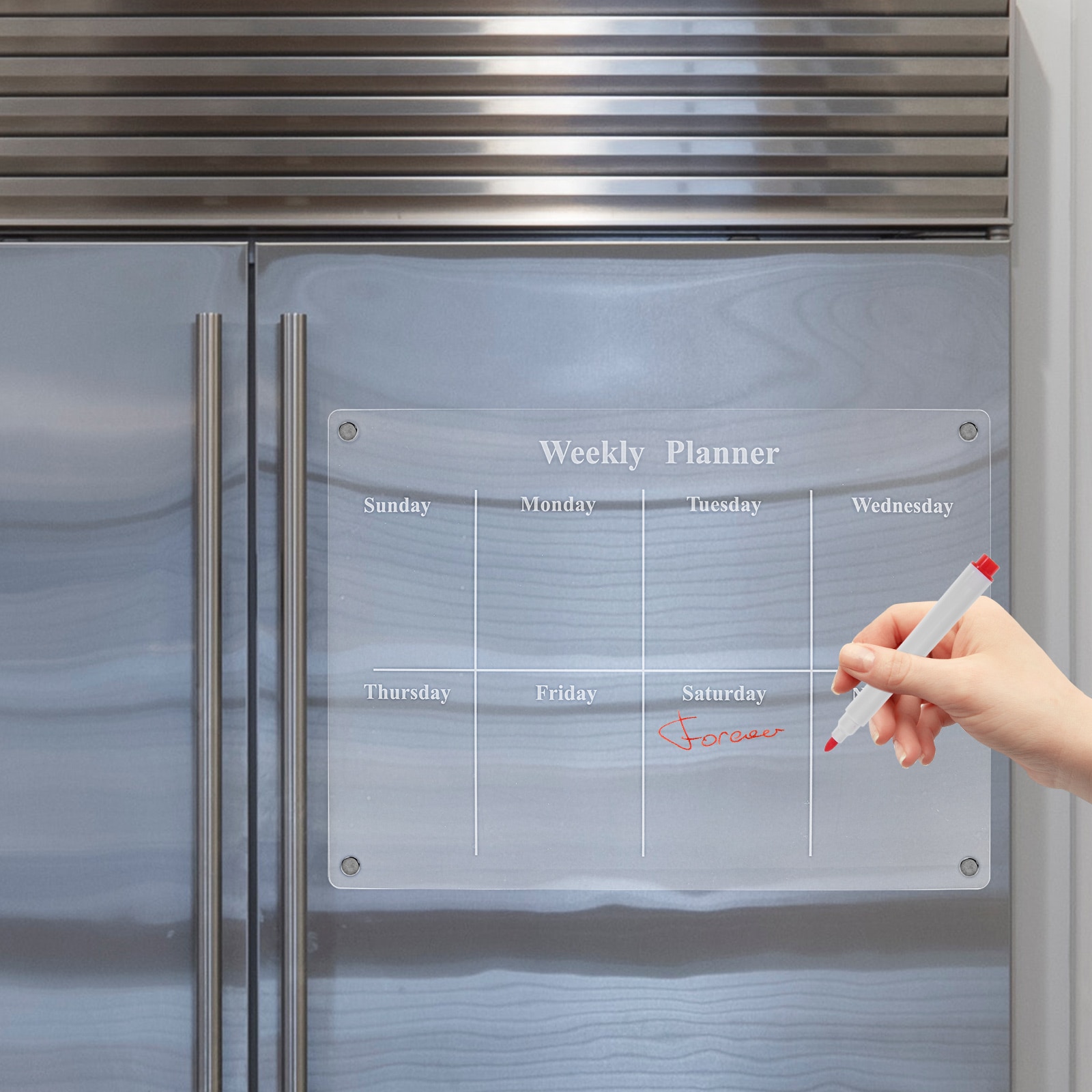 Acrylic Writing Board Magnetic Dry Erase Planner Refrigerator Schedule Clear Fridge Refrigerators
