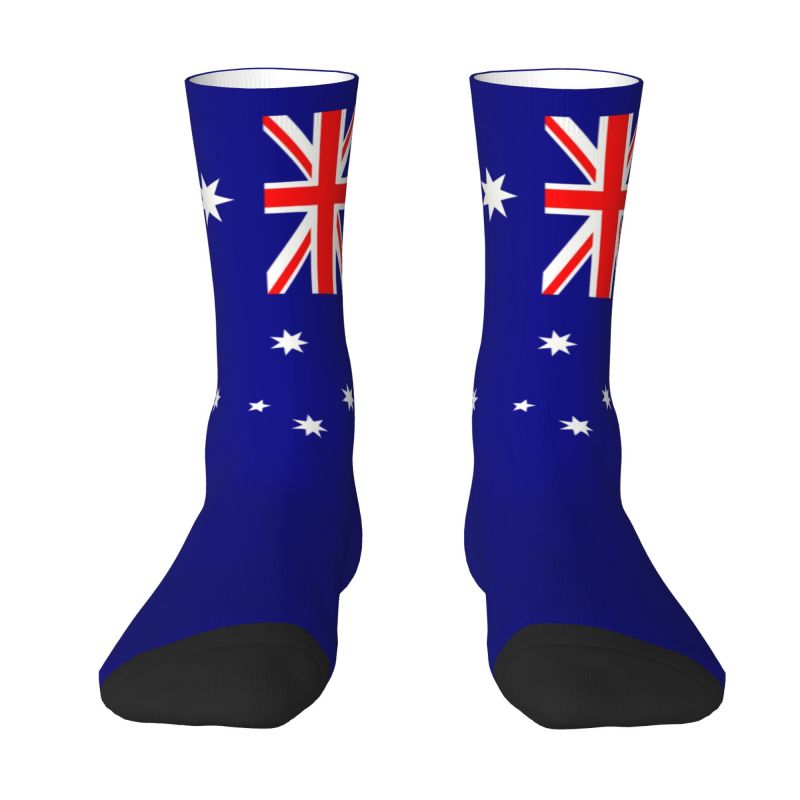 Fashion Printing Australia Flag Socks for Men Women Stretch Summer Autumn Winter Australian Pride Crew Socks