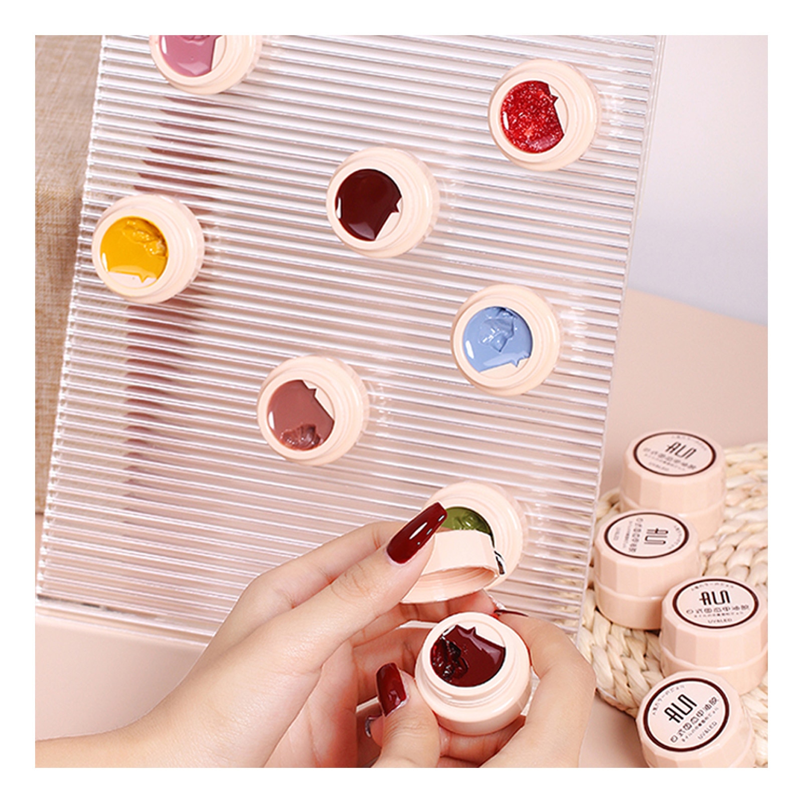 Solid Cream Gel Polish Reflective Nail Polish 6 Colors Pudding Gel Nude Polish Pots Set Paint Pudding Gel Nail Polish For Nail