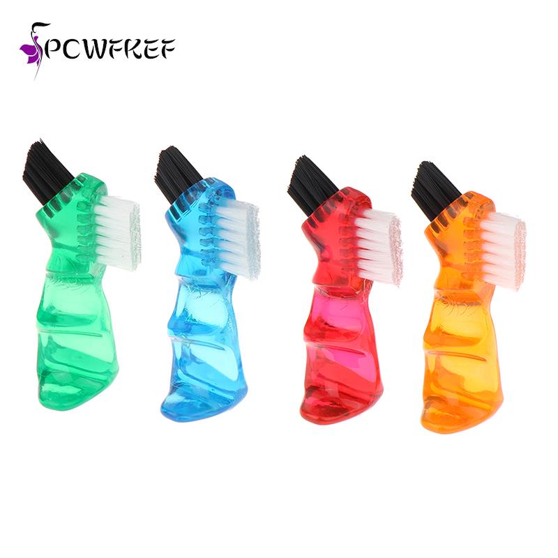 Denture Cleaning Brush Bristles & Ergonomic Rubber Handle Multi-Layered Bristles False Teeth Brush Oral Care Tool
