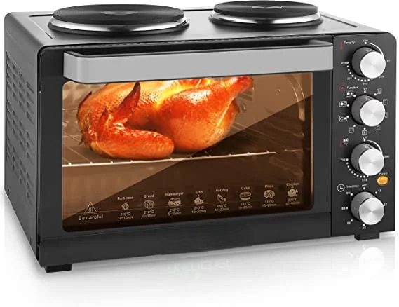 30 Quarts Kitchen Convection Oven 1400-Watt Countertop, Rotisserie Roaster Grill