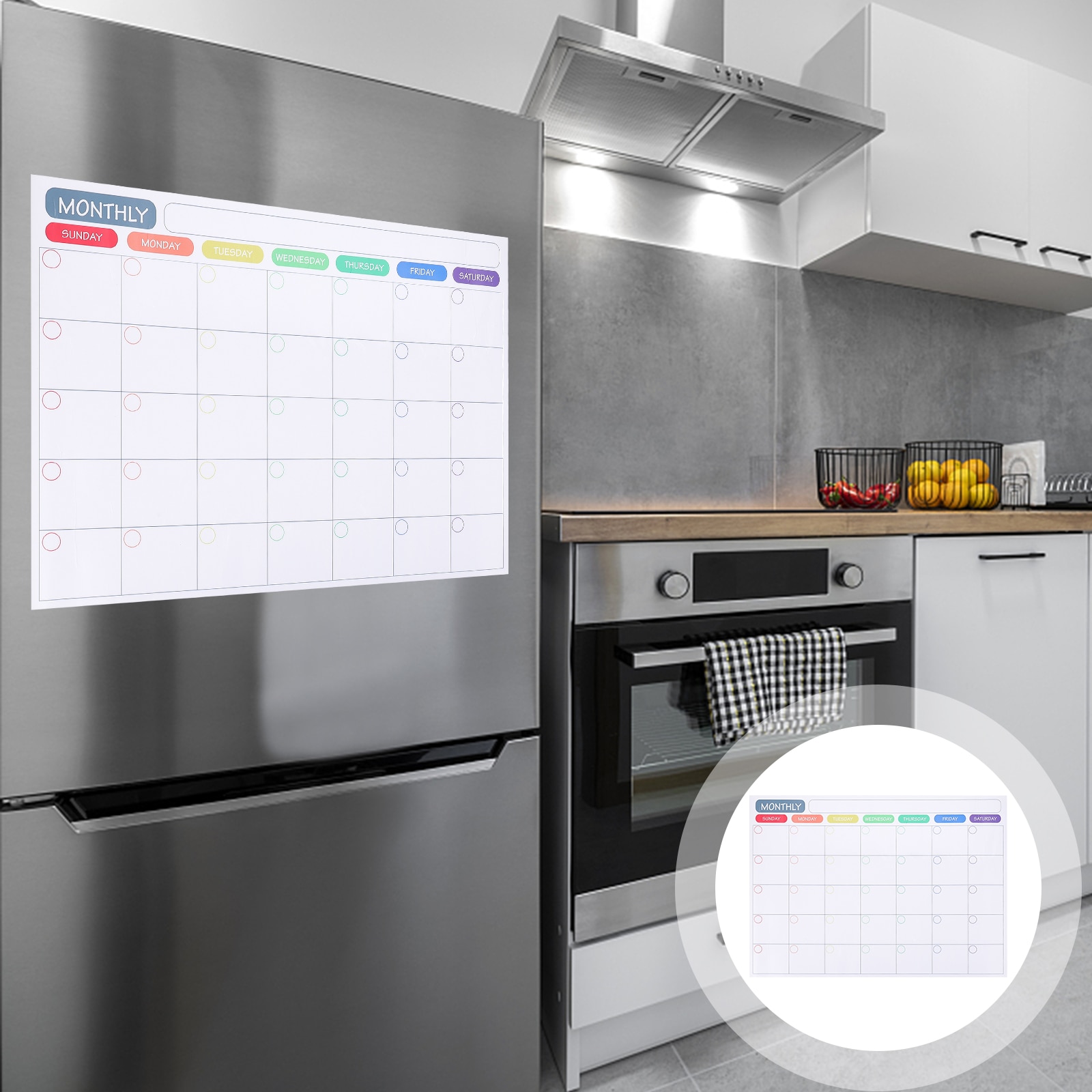 Magnetic Dry Erase Calendar Magnetic Refrigerator Calendar Dry Erase Calendar Kitchen Fridge Calendar Whiteboard Weekly