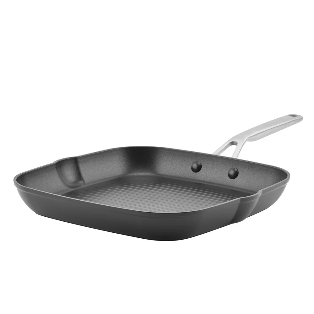 Induction Nonstick Grill Pan, 11.25 inch, Matte Black