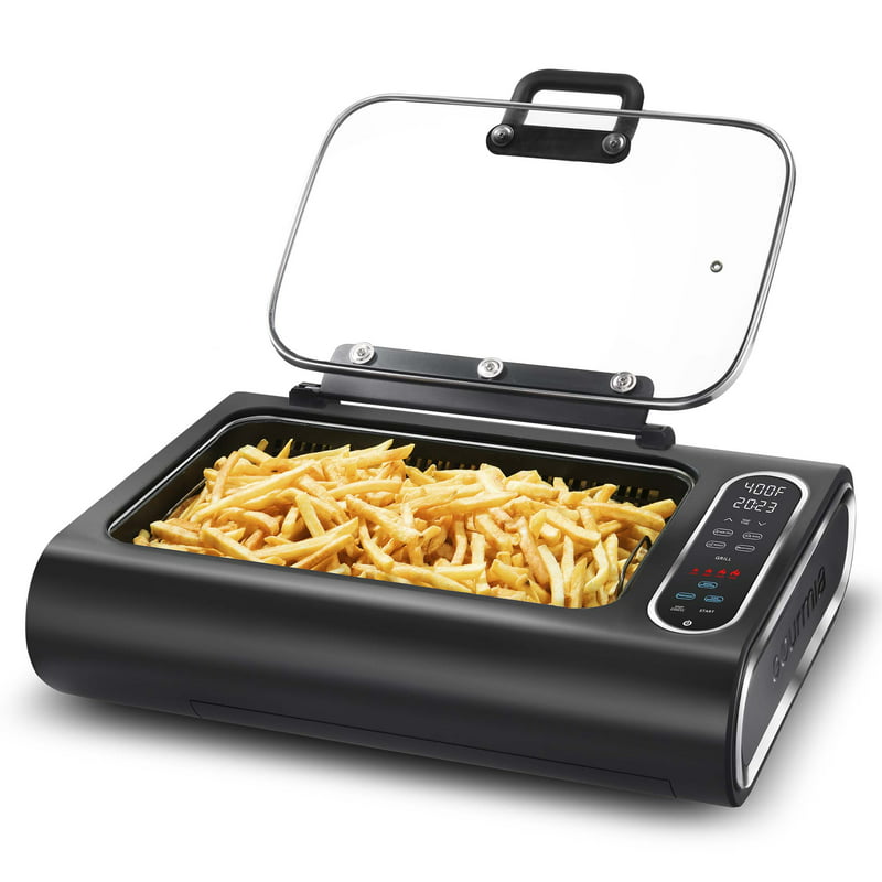 Indoor Smokeless Grill with Guided Cooking, Black