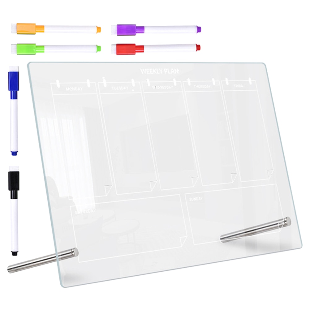 Weekly Plan Writing Board Clear Memo Home Acrylic Message Sheet Tabletop Office