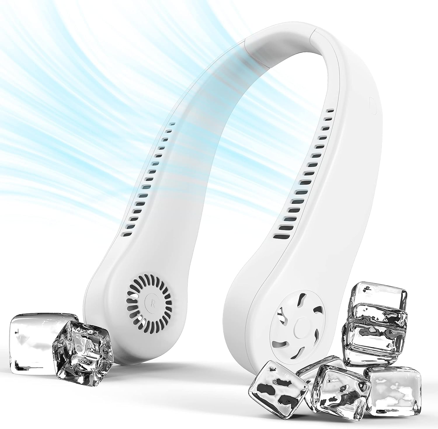 Portable Neck Fan, Personal Bladeless Wearable with Portable 360°Cooling Neck Fan，USB Rechargeable Mini Hanging Neck Fan for