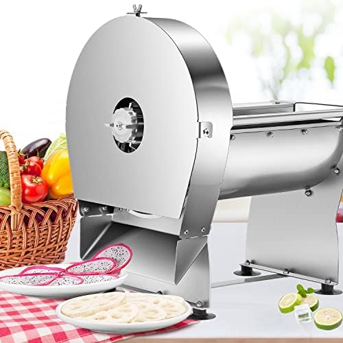 Slicer Commercial Fruit Slicer Machine Tomato Slicer 0-10mm (25/64inch) Thickness Adjustable Stainless Steel for Lemon Potato On