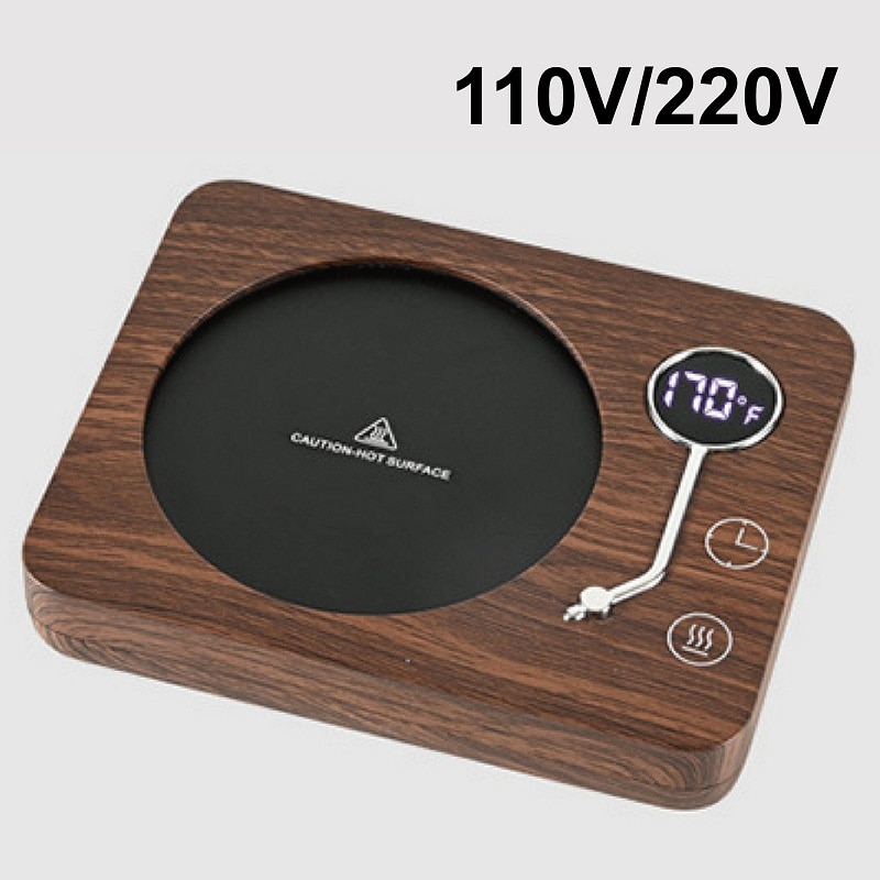 110V /220V Cups Heater Smart Thermostat Cup 3 Gear Heating Pad Portable Coffee Milk Heater 40°C-75°C Adjustable Temperature