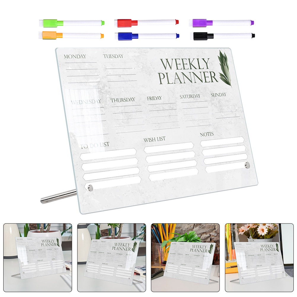 Acrylic Writing Board Clear White Dry Erase Fridge Desk Memo School Note Students Supply Calendar Planner Home Message