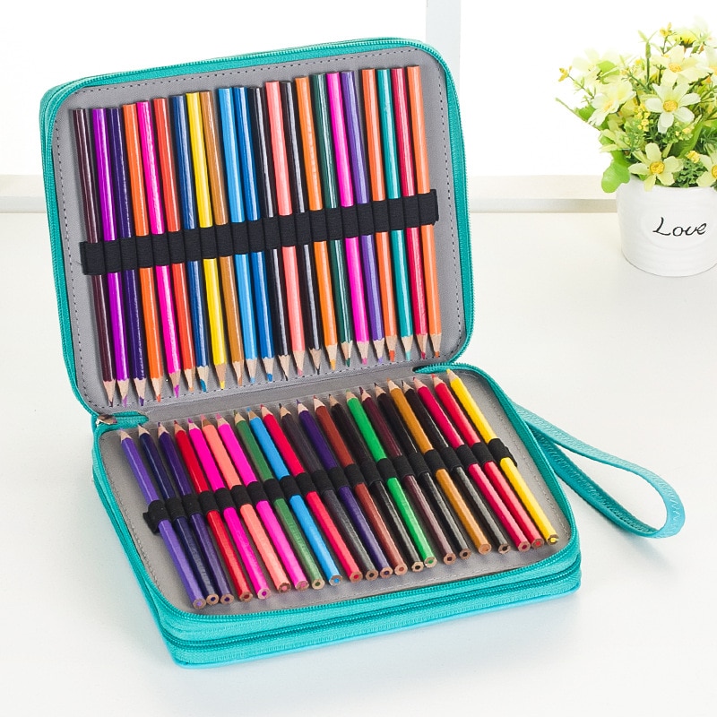 1pc Large Capacity 120 Color Drawing Painting Marker Pen Bag Pencil Storage Case Box Zipper Pouch Handbag