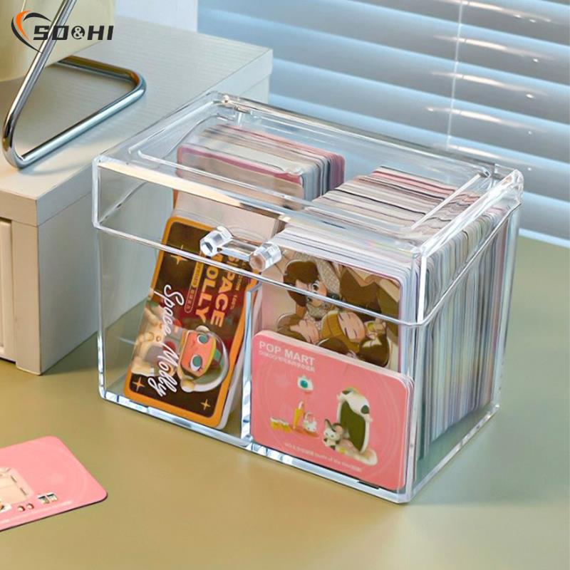 1pc Transparent Card Storage Box Holds 400 Postcards Display Card Case With Compartments For Postcard/Photos