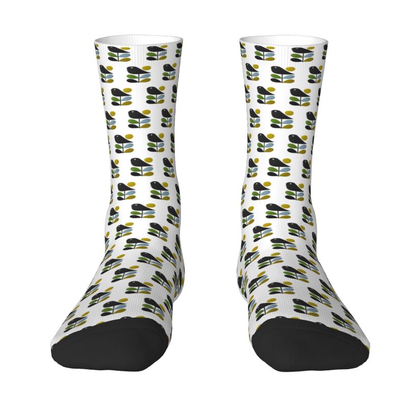 Orla Kiely Stem Bird Men Women Crew Socks Unisex Fashion Scandinavian Flower Geometric Spring Summer Autumn Winter Dress Socks