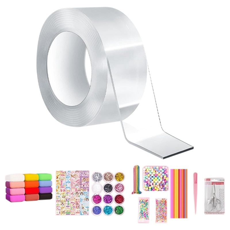 DIY Blow Bubble Nano Tape Double Sided Tape Nano Tape Sticky Ball Tape Crafts Tape Decompression Toys Kids 1 Roll Easy To Use