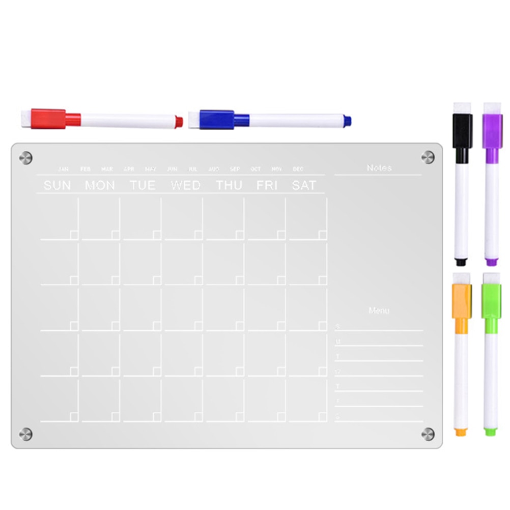 Rewritable Message Board Fridge Office Calendar Clear Blank Dry Erase Magnets Refrigerator Magnetic Memo Small