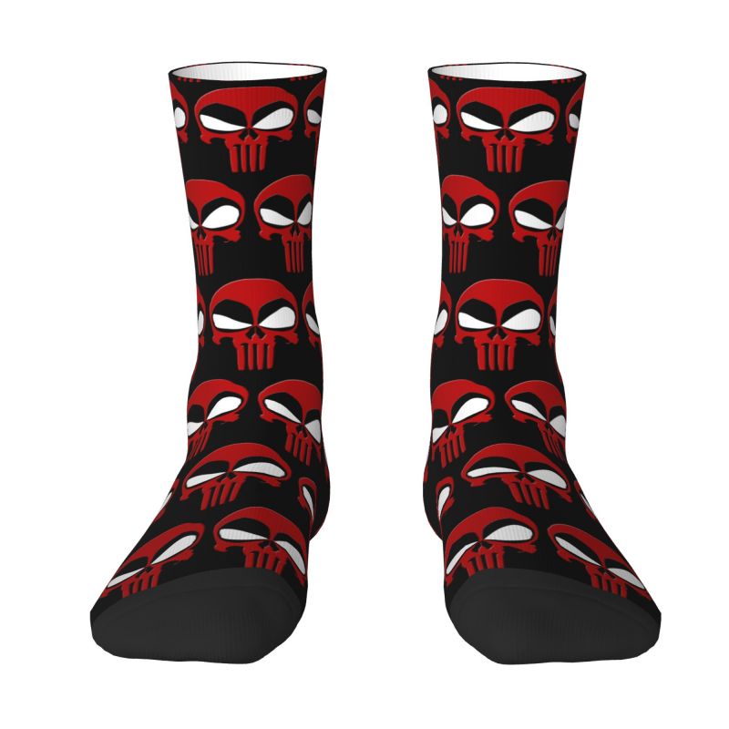 Funny Men's Vintage Punishers Skeleton Skull Dress Socks Unisex Warm Comfortable 3D Print Crew Socks