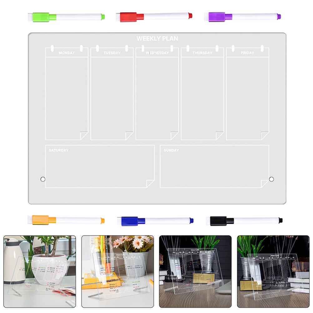 Weekly Plan Writing Board Students Supply Household Acrylic Memo Pen Transparent