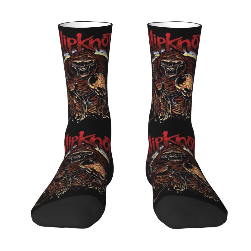 Funny Mens Classic Slipknots Rock Roll Band Dress Socks Unisex Warm Breathbale 3D Printed Heavy Metal Music Crew Socks