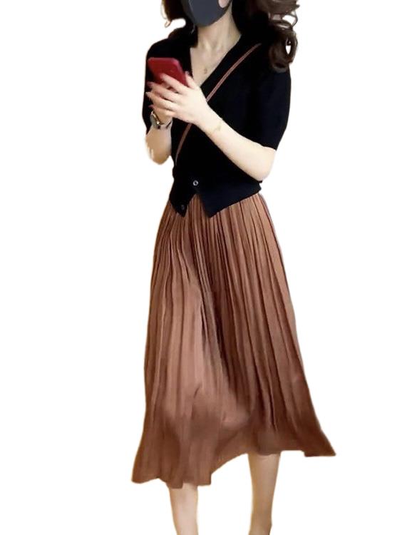 2023 Women's Clothing Summer New Knitted Cardigan with Skirt Suit 0820