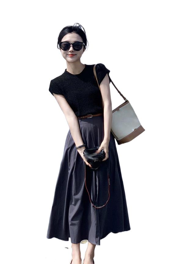 2023 Women's Clothing Summer New Knitwear with High Waist Skirt 0820